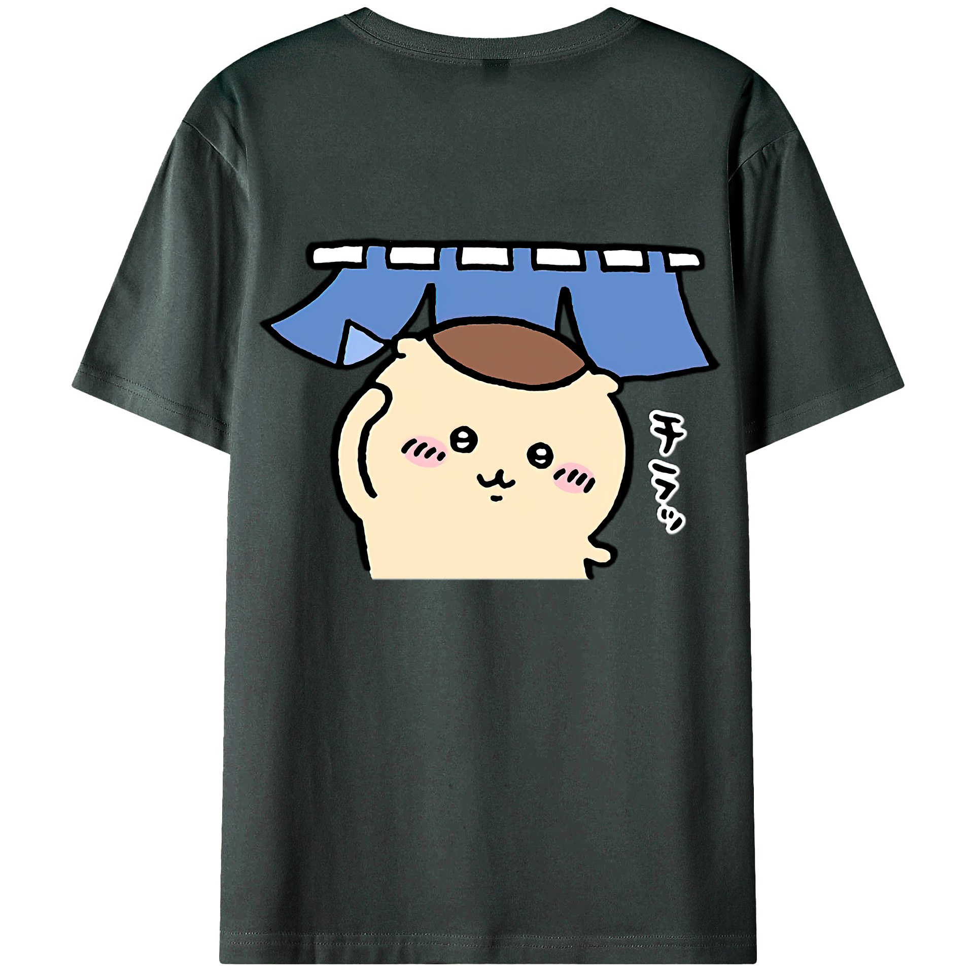 （画像用） ちいかわ くりまんじゅう Chii-kawa kuri manjū 綿100％ メンズ半袖Tシャツ（バックプリント） 通気性